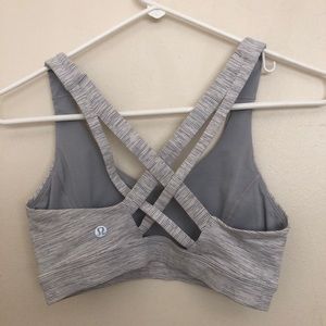 Lululemon Light Gray Mesh Sports Bra Size 4